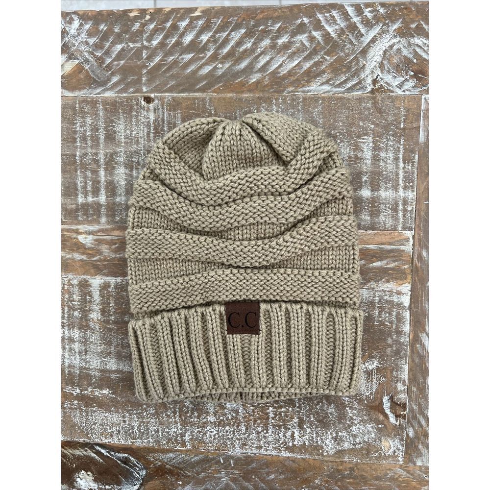 Hot item!‎ CC Beanie New Women's Knit Slouchy Thick Cap Hat Unisex Solid Color